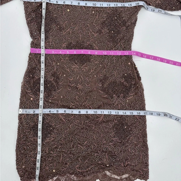 PISARRO NIGHTS Embellished Beaded Bodycon Mini Dress - Picture 3 of 6